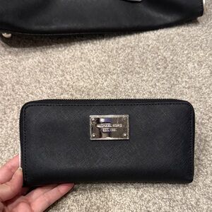 Michael Kors Black Zip-Around Wallet